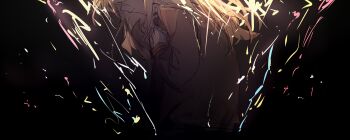 Rule 34 | 1girl, absurdres, black hair, blonde hair, brown cardigan, cardigan, closed mouth, clutching chest, eyes out of frame, head out of frame, hibioes, highres, long hair, long sleeves, miyamasuzaka girls' academy school uniform, project sekai, school uniform, solo, sparkle, tenma saki