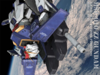 3d aeug character_name cloud commentary_request earth_(planet) english_text gundam gundam_zz in_orbit machinery mecha mecha_focus mobile_suit no_humans ocean photo_background planet realistic robot science_fiction shield space tomholy v-fin zero_gravity zz_gundam