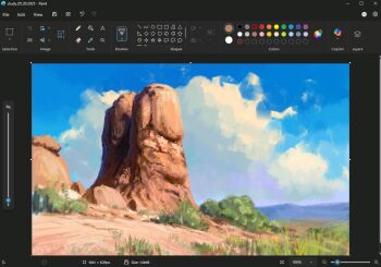 art_program_in_frame art_study bush christian_young cloud cloudy_sky commentary day english_commentary environment_study grass karst landscape microsoft_paint_(medium) microsoft_paint_(software) mountainous_horizon no_humans original outdoors painterly rock scenery screencap sky