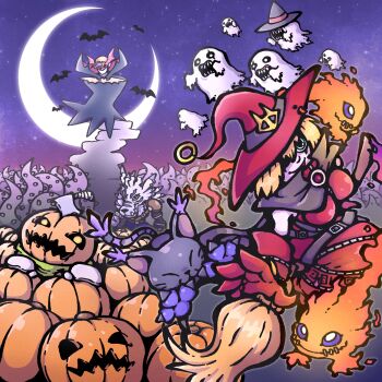 Rule 34 | absurdres, bakemon, belt, blacktailmon, cape, digimon, digimon (creature), hat, highres, petimeramon, pumpmon, sharp teeth, soulmon, teeth, vamdemon, weregarurumon, witch, witch hat, witchmon