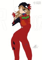 1girl animated artist_name blue_eyes bodysuit breasts clip_studio_paint_(medium) evangelion:_3.0_you_can_(not)_redo eyepatch fadingz feet_out_of_frame hat_ornament light_particles lineart long_hair looking_at_viewer making-of mecha_pilot_suit medium_breasts monochrome multicolored_bodysuit neon_genesis_evangelion orange_hair parted_lips pixiv_id plugsuit_(evangelion) rebuild_of_evangelion red_bodysuit signature simple_background sketch skin_tight solo souryuu_asuka_langley standing turning_head video watermark white_background