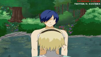1boy 1girl 2025 aigis_(persona) android animated animated_gif blonde_hair blowjob_only blowjob_pov clothed_sex double_handjob dreaming dress fellatio gloves gown handjob kovier large_penis looking_at_penis oral patreon patreon_username penis persona persona_3 pov shirtless_male short_hair tagme twitter twitter_username under_covers video watermark wet yuuki_makoto_(persona_3)