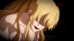 2girls 3d animated blonde_hair breasts brown_hair fighting granblue_fantasy granblue_fantasy_versus:_rising highres katalina_(granblue_fantasy) multiple_girls nipples nude nude_filter nude_mod outdoors sound sword tagme third-party_edit video vira_(granblue_fantasy) weapon