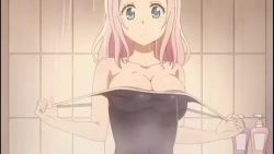 2girls all_fours animated anime_screenshot arms_up ass back bath between_breasts black_hair blue_eyes blue_one-piece_swimsuit bouncing_breasts breast_press breasts breasts_apart breasts_on_another&#039;s_back censored_nipples cleavage closed_eyes collarbone convenient_censoring dimples_of_venus fujiwara_chika hanging_breasts kaguya-sama_wa_kokurasetai_~tensai-tachi_no_renai_zunousen~ large_breasts leaning leaning_forward long_hair lowres medium_breasts medium_hair multiple_girls navel nude one-piece_swimsuit open_mouth pink_hair red_eyes school_swimsuit shinomiya_kaguya shiny_skin shower sideboob soap soap_bubbles soap_censor sound steam steam_censor stomach swimsuit thighs underboob undressing video view_between_breasts view_between_legs water wet yuri