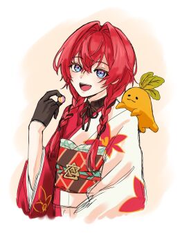 Rule 34 | 1girl, :d, ange katrina, ange katrina (new year), black gloves, black hair, blue eyes, blush, braid, brown sash, commentary request, creature, creature on shoulder, cropped torso, crossed bangs, flat chest, floral print, floral print kimono, gloves, gradient eyes, hair between eyes, hair intakes, hair over shoulder, half gloves, hand up, hi na ki, highres, holding, japanese clothes, kimono, long hair, looking at viewer, low twin braids, mandragora, mandragora (ange katrina), multicolored eyes, multicolored hair, multicolored sash, nijisanji, obi, obiage, obidome, obijime, on shoulder, open mouth, orange background, orange sash, print kimono, purple eyes, red hair, red kimono, red sash, sash, sketch, smile, streaked hair, teeth, twin braids, two-tone hair, two-tone kimono, upper teeth only, virtual youtuber, white kimono