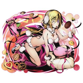 10s 1girl all_fours alpha_transparency animal_ears ass blonde_hair bra breasts butt_crack candy charlotte_dunois chocolate chocolate_heart cleavage costume divine_gate dog_ears dog_tail fake_animal_ears female_focus food full_body hair_between_eyes hair_ribbon hairband heart high_heels infinite_stratos jewelry long_hair looking_at_viewer low-tied_long_hair medium_breasts mouth_hold necklace official_art one_eye_closed panties poodle poodle_ears poodle_tail purple_eyes purple_ribbon rabbit_tail ribbon solo strapless strapless_bra tail transparent_background ucmm underwear white_bra white_panties wrist_cuffs