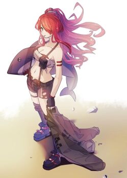 1girl breasts cleavage expressionless lain_paterson lain_paterson_(1st_costume) looking_at_viewer medium_breasts neo_(tyottama) nijisanji red_hair