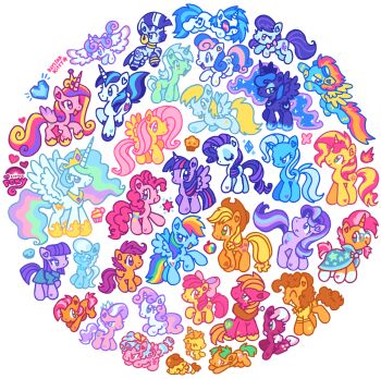 absolutely_everyone animal animal_focus apple applejack babs_seed baby baby_animal big_macintosh bonbon_(my_little_pony) cheerilee cheese_sandwich_(my_little_pony) chibi chibi_only clothed_animal colorful commentary copyright_name cozy_glow crystal_heart_(my_little_pony) cutie_mark derpy_hooves diamond_tiara english_commentary everyone flurry_heart fluttershy foal food fruit gem heart highres horns logo lyra_heartstrings maud_pie muffin my_little_pony my_little_pony:_equestria_girls my_little_pony:_friendship_is_magic no_humans octavia_melody pegasus pinkie_pie pony_(animal) pound_cake_(my_little_pony) princess_cadance princess_celestia princess_luna pumpkin_cake_(my_little_pony) rainbow_dash rarity_(my_little_pony) raystarkitty shining_armor silver_spoon simple_background single_horn snails_(my_little_pony) spitfire_(my_little_pony) starlight_glimmer sunburst_(my_little_pony) sunset_shimmer sunset_shimmer_(unicorn) tiara transparent_background trixie_lulamoon twilight_sparkle unicorn vinyl_scratch winged_unicorn wings wonderbolts_uniform zap_apple_(my_little_pony) zebra zecora