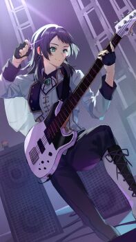 Rule 34 | 1girl, 5-string bass guitar, absurdres, bang dream!, bang dream! it's mygo!!!!!, bass guitar, black boots, black gloves, black hair, black pants, boots, brooch, character doll, chinese commentary, commentary request, doll, extended range bass guitar, fingerless gloves, gloves, grey jacket, highres, instrument, jacket, jewelry, joker (jjjokerrr233), long sleeves, medium hair, music, pants, playing bass guitar, playing instrument, shiina taki, yahata umiri