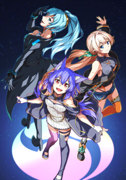 3girls highres multiple_girls nanahoshi_milily rikumu rurun_rururica sakuria tagme virtual_youtuber