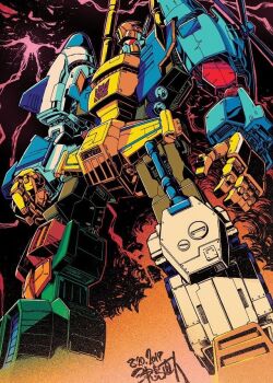 clenched_hand dated decepticon explosion lightning looking_to_the_side mecha no_humans open_hand robot ruination_(rid) science_fiction solo transformers transformers_car_robots tsushima_naoto visor