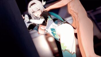 1boy 1girl 3d against_wall animated animated_gif aqua_hair ass bent_over blinking blue_eyes bottomless breasts bright_pupils clothed_female_nude_male coat coat_on_shoulders deep_penetration dutch_angle elbow_gloves eyebrows_hidden_by_hair firefly_(honkai:_star_rail) from_side gloves grabbing_from_behind gradient_eyes gradient_hair grey_hair hair_between_eyes hair_ornament hair_ribbon hairband hand_on_another&#039;s_shoulder hands_up hetero honkai:_star_rail honkai_(series) huge_ass indoors large_breasts legs long_hair long_legs looking_at_another looking_to_the_side multicolored_eyes multicolored_hair muscular muscular_male nipples nude open_clothes open_mouth open_shirt penis pink_eyes raised_eyebrows ribbon rolling_eyes sex sex_from_behind shinaosumata sidelocks smile standing testicles thick_thighs thighhighs thighs vignetting wavy_hair white_pupils wide_sleeves