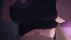 1boy 1girl animated anus aren&#039;t_grim_reapers_supposed_to_be_scary? ass ass_grab black_shirt black_thighhighs blouse blue_eyes blush bottomless censored covering_own_mouth cum cum_on_ass cum_on_body ejaculation frottage grinding kamuo moaning mosaic_censoring nail_polish neu_(kamuo) paid_reward_available penis pink_hair pov shirt sound tagme thigh_sex thighhighs video