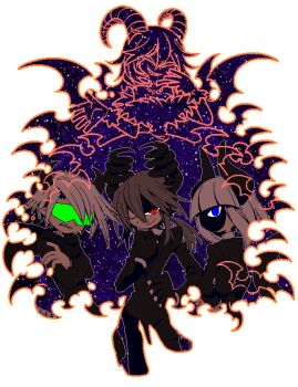 1girl 3boys angry anten_(funamusea) bat_wings black_dress black_gloves black_hoodie black_horns black_pants black_suit blue_eyes blunt_bangs bone_tail breasts cleavage clenched_teeth collared_shirt cowboy_shot crossed_arms curled_horns daimonji_(funamusea) demon_boy demon_horns demon_tail demon_wings double-parted_bangs dress evil_grin evil_smile expressionless formal_clothes frills full_body funamusea fur-trimmed_dress fur-trimmed_sleeves fur_trim gem gloves glowing glowing_eyes green-tinted_eyewear grey_hair grin hair_between_eyes hair_wings hand_on_own_chest hand_on_own_face hand_on_own_hip hands_up high_heels hood hooded_jacket hoodie horns jacket jewelry large_breasts lil_(funamusea) long_dress long_hair long_sidelocks long_sleeves looking_at_viewer low-tied_long_hair maekami mature_female mature_male medium_hair multiple_boys multiple_wings nail_polish necklace no_ears nose official_art one_eye_closed open_hand outline pale_skin pants partially_shaded_face pearl_(gemstone) pearl_necklace pink_hair pink_outline pink_wings red_eyes shaded_face sharp_teeth shirt sidelocks simple_background smile standing starry_sky_print suit tail teeth tinted_eyewear upper_body very_long_hair white_background white_hair white_nails white_outline white_shirt white_tail wings