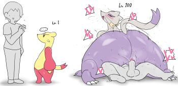 1boy 1girl ass enigi09 highres nintendo nipples nude penis pokemon pussy sex shota white_background