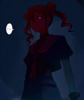 belt digimon digimon_beatbreak glowing glowing_eyes pink_eyes risyo sakai_honoka skirt yandere