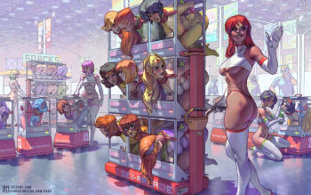 2boys 6+girls alex_(totally_spies) april_o&#039;neil ass ayanami_rei bdsm black_hair blonde_hair bodysuit bondage bound breasts clover_(totally_spies) commentary crop_top crossover daphne_blake dc_comics dress english_commentary female_focus green_bodysuit indoors large_breasts life_is_strange_(series) life_is_strange_1 long_hair mass_effect_(series) max_caulfield multiple_boys multiple_girls neon_genesis_evangelion orange_hair overwatch panties purple_dress red_hair red_panties restrained sabu_(sabudenego) sam_(totally_spies) samara_(mass_effect) scenery scooby-doo she-ra she-ra_princess_of_power sheila_haywood short_hair slave snow_white_(disney) snow_white_and_the_seven_dwarfs_(disney) sombra_(overwatch) souryuu_asuka_langley star_wars stationary_restraints teenage_mutant_ninja_turtles thighhighs thong totally_spies underboob underwear velma_dinkley white_thighhighs wonder_woman wonder_woman_(series) yellow_bodysuit