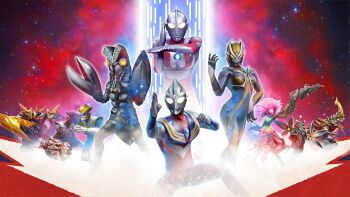 2girls 3boys alien arm_cannon baltan_seijin breasts breasts_apart camearra cross_promotion crossover curvy cyborg embers energy energy_beam giant giant_monster giant_robot giantess gigabash gigaman glowing glowing_eyes gorogong highres horns in-franchise_crossover kaijin kaiju lithe mecha medium_breasts monster monster_girl multiple_boys multiple_girls muscular muscular_male neon_trim no_humans official_art particle_beam particles passion_republic_games pectorals petite pipijuras plant_roots promotional_art rawa robot rohanna seijin space_monster spacium_beam superhero_costume supervillain sword tail tentacles textless_version thundatross tsuburaya_productions ultra_beam ultra_series ultraman ultraman_(1st_series) ultraman_tiga ultraman_tiga:_the_final_odyssey ultraman_tiga_(multi_type) ultraman_tiga_(series) weapon wings