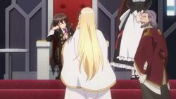 1girl animated anime_screenshot ass blonde_hair bouncing_breasts breasts cameltoe christiana_leta_roseblaire highres liam_sera_banfield long_hair nipples nude nude_filter ore_wa_seikan_kokka_no_akutoku_ryoushu! panties panty_pull pussy pussy_juice sound tagme third-party_edit underwear undressing video