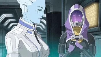 alien animated animated_gif asari_(mass_effect) freckles liara_t&#039;soni mass_effect_(series) quarian tali&#039;zorah tumblr wei worried