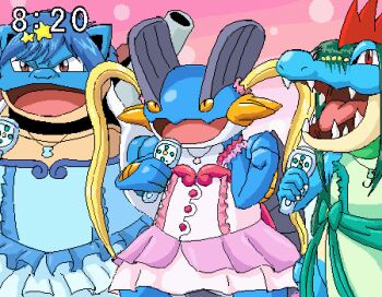 blastoise feraligatr gen_1_pokemon gen_2_pokemon gen_3_pokemon lowres nintendo performance pokemon pokemon_(creature) swampert