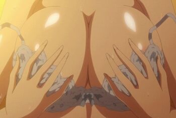 1girl animated animated_gif bare_shoulders blue_bra bra bra_pull breast_focus breasts breasts_squeezed_together close-up clothes_pull large_breasts lovely_x_cation nanasawa_yuni nipples pulling_own_clothes shiny_skin solo sweat underwear underwear_only