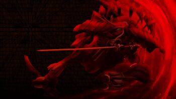 3d absurdres highres mecha photoshop_(medium) red_background robot sitting soukou_akki_muramasa source_filmmaker_(medium) spydemr67938 text_background