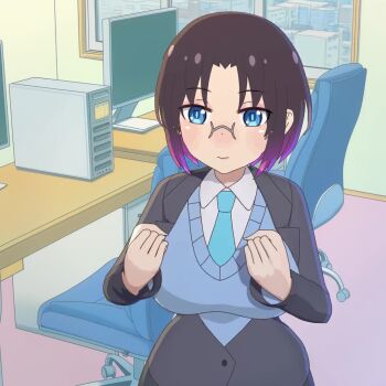 1boy 2girls amplected animated audible_speech breasts cum cum_in_mouth cum_in_pussy elma_(maidragon) english_audio fellatio kobayashi-san_chi_no_maidragon kobayashi_(maidragon) moaning multiple_girls nipples office_lady oral penis prostitution pussy red_hair sex sound spread_legs tagme video