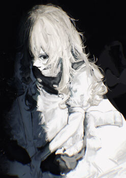 Rule 34 | 1girl, absurdres, apron, black eyes, black skirt, black vest, blonde hair, braid, commentary request, hair between eyes, highres, kirisame marisa, long hair, missing headwear, own hands together, pale skin, scared, sfnnezl 0u0, shirt, short sleeves, side braid, sitting, skirt, socks, solo, sweat, sweatdrop, touhou, unworn headwear, vest, wariza, white shirt, white socks