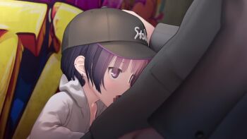 1boy 1girl 3d age_difference animated baseball_cap black_hat blinking bottomless censored clothed_sex custom_udon drawstring half-closed_eyes hat hetero highres hood hoodie lifting_person loli long_sleeves mosaic_censoring navel original paid_reward_available penis penis_out purple_eyes sex short_hair solo_focus tagme torso_grab video white_hoodie