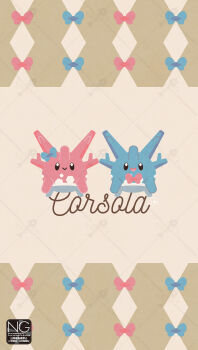 Rule 34 | alternate color, animal focus, blue bow, bow, closed mouth, commentary, coral, corsola, gen 2 pokemon, highres, looking at viewer, meme (sleepsheep), nintendo, no humans, open mouth, pink bow, pokemon, pokemon (creature), pokemon focus, shiny pokemon, smile, symbol-only commentary