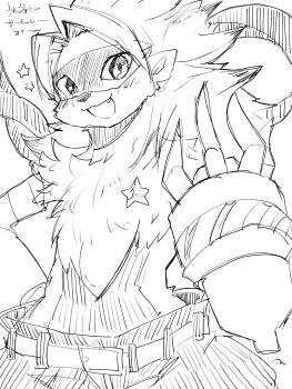 belt digimon digimon_(creature) looking_at_viewer mask mkz_dg star_(symbol) wolvermon