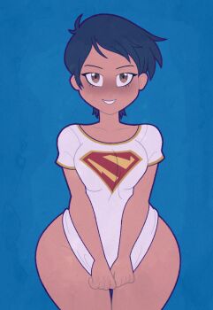 1girl breasts commentary commission dc_comics english_commentary highres kinggargantuas large_variant_set lois_lane looking_at_viewer my_adventures_with_superman open_mouth short_sleeves smile solo superman_(series) teeth variant_set ych_commission