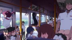 6+boys 6+girls animated anime_screenshot ass ass_shake black_thighhighs blush bouncing_breasts braid breasts bus clothes_lift cunnilingus day doggystyle girl_on_top grabbing_another's_breast groping hetero highres motor_vehicle multiple_boys multiple_girls no_panties nukigee_mitai_na_shima_ni_sunderu_watashi_wa_dou_surya_ii_desu_ka? open_mouth oral sex sex_from_behind sexually_suggestive shirt skirt skirt_lift sound suspended_congress tachibana_asane tachibana_junnosuke tagme thighhighs thighs train_interior twin_braids twintails vehicle_interior video view_between_legs white_shirt