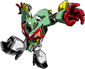 arm_cannon ginga_shippuu_sasuraiger j9_series jumping looking_at_viewer mecha missile_pod nakazaki_tou no_humans open_hands reaching reaching_towards_viewer robot sasuraiger_(mecha) science_fiction sketch solo super_robot weapon white_background