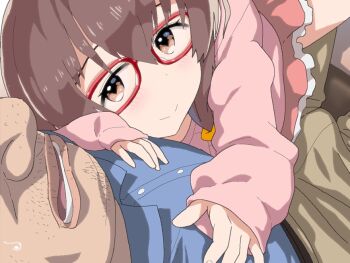 1boy 1girl anime_coloring blue_shirt blush brown_eyes brown_hair bulge chair closed_mouth erection erection_under_clothes eri_(mayoineko_o_tomeyou) facial_hair fat fat_man from_above game_asset glasses hair_between_eyes hair_over_shoulder hetero hug large_variant_set long_hair long_sleeves low_twintails mayoineko_o_tomeyou miniskirt nighthawk non-web_source official_art on_chair open_mouth pants pink_shirt pink_skirt pleated_skirt red-framed_eyewear self-datamine shirt sidelocks sitting skirt smile sweat twintails ugly_bastard variant_set visual_novel_cg
