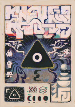 abstract border grey_border highres hito_(nito563) looking_at_viewer moon_phases no_humans orb original smiley_face squid triangle