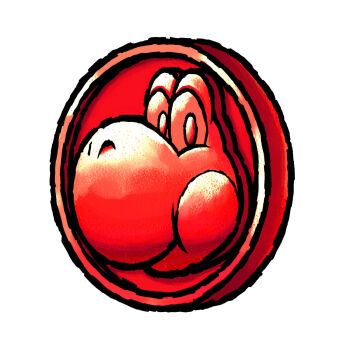 coin dragon_coin_(mario) highres mario_(series) nakagawa_yasuhisa nintendo official_art red_coin simple_background solo third-party_source white_background yoshi yoshi&#039;s_island_ds