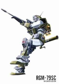 1980s_(style) aiming assault_visor bazooka_(gundam) beam_gun character_name gm_(mobile_suit) gm_sniper_custom gun gundam gundam_msv highres holding holding_gun holding_weapon machinery mecha mecha_focus mobile_suit no_humans official_art oldschool ookawara_kunio painting_(medium) radio_antenna retro_artstyle rifle robot scan science_fiction sniper_rifle solo thrusters traditional_media weapon white_background