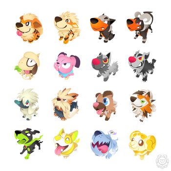 Rule 34 | arcanine, black eyes, blue eyes, bright pupils, brown eyes, chibi, claws, closed mouth, colored sclera, evolutionary line, fang, fangs, fidough, full body, furfrou, gen 1 pokemon, gen 2 pokemon, gen 3 pokemon, gen 5 pokemon, gen 6 pokemon, gen 7 pokemon, gen 8 pokemon, greavard, green eyes, growlithe, houndoom, houndour, legendary pokemon, looking up, lycanroc, lycanroc (dusk), mightyena, nintendo, no humans, pokemon, pokemon (creature), poochyena, red eyes, rockruff, sitting, smeargle, smile, snubbull, stoutland, tongue, tongue out, versiris, white background, white eyes, white pupils, yamper, yellow eyes, yellow sclera, zygarde, zygarde (10)