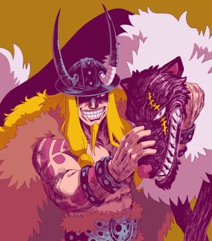 1boy abs highres loki_(one_piece) male_focus muscular muscular_male one_piece pectorals solo tattoo wolf