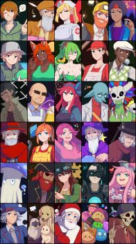 6+boys 6+girls :d absurdres angler_(terraria) arms_dealer_(terraria) bald black_hair blue_eyes blue_skin bomb bow bowtie breasts brown_eyes cat cleavage clothier_(terraria) colored_skin crystal_ball cyborg_(terraria) dark-skinned_female dark-skinned_male dark_skin demolitionist_(terraria) dog dryad_(terraria) dye_trader_(terraria) everyone evil_grin evil_smile explosive glasses goblin goblin_tinkerer golfer_(terraria) green_eyes green_skin green_tank_top grey_hair grin guide_(terraria) hard_hat hat helmet highres large_breasts mechanic_(terraria) medium_breasts merchant_(terraria) multiple_boys multiple_girls mushroom nurse nurse_(terraria) nurse_cap one_eye_closed open_mouth orange_hair overalls painter_(terraria) party_girl_(terraria) pink_bow pink_bowtie pink_shirt pirate pirate_(terraria) pirate_hat potion princess_(terraria) rabbit red_hair red_headwear red_shirt santa_claus shirt siamese_cat skeleton skeleton_merchant_(terraria) slime_(creature) smile snowman speckticuls steampunker_(terraria) stylist_(terraria) tank_top tax_collector_(terraria) terraria the_tavern_keeper_(darkest_dungeon) thick_eyebrows top_hat travelling_merchant_(terraria) truffle_(terraria) turban white_hair witch_doctor_(terraria) wizard_(terraria) yellow_overalls zoologist_(terraria)