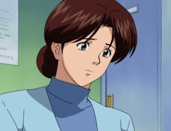 00s 1girl 2001 animated animated_gif brown_eyes brown_hair female_focus hair_bun hikaru_no_go housewife hug indoors jacket locker mature_female mitsuko_sanrakugaki moaning molestation necktie office_lady parted_bangs ponytail shindou_mitsuko shirt short_hair single_hair_bun sitting solo sweater tagme talking turtleneck turtleneck_sweater