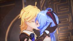 1boy 1girl 3d aether_(genshin_impact) aftersex animated arm_grab arm_held_back ass ass_grab blue_hair bouncing_breasts breasts completely_nude continuous_ejaculation cum cum_in_pussy cumdrip detached_sleeves doggystyle from_behind ganyu_(genshin_impact) genshin_impact hetero highres horns kiss large_breasts looking_at_viewer mating_press missionary nipples nude pov purple_eyes sex sex_from_behind sound stukove symbol-shaped_pupils tagme uncensored vaginal video video