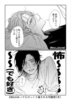 2girls absurdres blush commentary_request greyscale highres long_hair mole mole_under_mouth monochrome multiple_girls open_mouth original shirt smile speech_bubble sweat szm_hattori01 translation_request twitter_username yuri