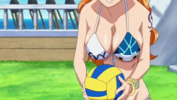 10s 2016 2girls 3boys afro animal_ears animated anime_screenshot antlers armor ass ball bikini bikini_bottom_only black_bikini black_hair blue_eyes blue_hair blue_nose bouncing_breasts bracelet breasts brook_(one_piece) butt_crack catching cleavage close-up closed_eyes coin coin_flip curvy cyborg deer_ears disembodied_hand english_text female_focus floral_print flower franky_(one_piece) grass hair_ornament hana_hana_no_mi hat hawaiian_shirt holding holding_ball hooves horns huge_breasts jewelry large_breasts long_hair lying mechanical_arms multiple_boys multiple_girls muscular nami_(one_piece) navel nico_robin on_stomach one_piece one_piece_special:_episode_0 open_mouth orange_hair playing_sports ryona shiny_skin shirt side-tie_bikini_bottom sideburns skeleton smile sound striped_clothes striped_shirt swimsuit tagme tank_top tattoo thong thong_bikini tied_shirt tony_tony_chopper underboob vertical-striped_clothes vertical-striped_shirt video volleyball_(object) volleyball_(sport) volleyball_net whistle white_tank_top wide-eyed wide_hips