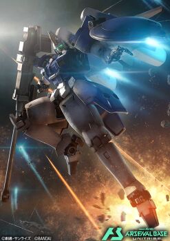 assault_visor card_(medium) commentary_request copyright_name green_visor gun gundam gundam_arsenal_base gundam_wing holding holding_gun holding_weapon kumagoro1108 mecha mecha_focus mobile_suit no_humans official_art robot science_fiction shield space tallgeese_ii weapon