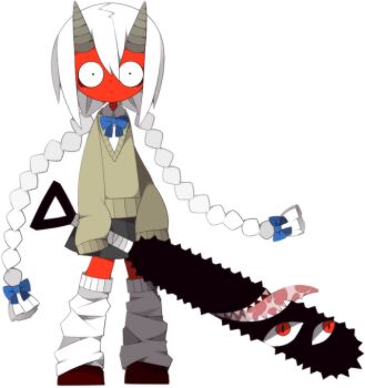 Rule 34 | 1girl, blue bow, blue bowtie, bow, bowtie, braid, closed mouth, club, club (weapon), collared shirt, colored skin, full body, funamusea, funamusea (artist), grey skirt, hair between eyes, hair bow, holding, holding club, holding weapon, horns, kanabou, kiku (funamusea), living weapon, long hair, long sleeves, looking at viewer, loose socks, official art, oni, pleated skirt, red oni, red shoes, red skin, school uniform, shirt, shoes, simple background, skirt, sleeves past fingers, sleeves past wrists, socks, solo, standing, sutare yume, sweater, twin braids, weapon, white background, white hair, white shirt, white socks, wide-eyed, yellow sweater