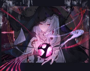 1girl absurdres black_nails closed_mouth commentary_request earrings highres jewelry long_hair looking_at_viewer official_alternate_costume red_eyes reverse:1999 sasa_(sasa_ekakiman) semmelweis_(reverse:1999) semmelweis_(the_wax_and_wane_of_the_heart)_(reverse:1999) single_bare_shoulder smile upper_body white_hair