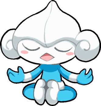 blush blush_stickers closed_eyes commentary_request diamond_mouth full_body gen_3_pokemon kawaanago lowres meditite nintendo open_mouth pokemon pokemon_(creature) pokemon_focus solo transparent_background